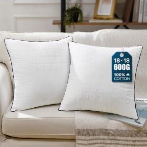 팬토스코프 18X18 베개 삽입물 자카드 소파 장식용 베개 100 섬유 스터퍼 커버가 포함된 던지기 사각 가짜 버진 쿠션 인치