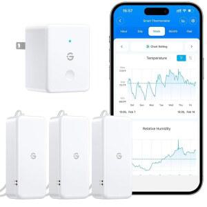 GoveElife 2.0 WiFi 습도계 온도계 3팩, 스마트 습도 센서, 앱 알림, 침실용 온도 습도, 와인 저장고, 지하실(2.4G Wi-Fi만 지원)