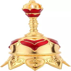 구리 합금 핸드벨 손잡이가 달린 초강력 황금 연꽃벨 노인 레스토랑 서비스 콜 명상 교회 홈 웨딩 선물