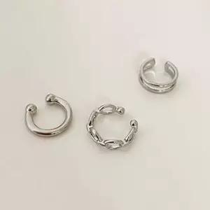 심플 실버 링 이어커프 귀찌 귀 안 뚫는 귀걸이 링귀걸이 실버링귀걸이 링귀찌