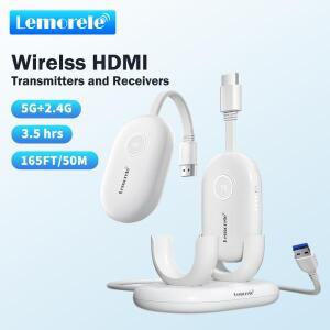Lemorele 무선 HDMI 송신기 및 수신기 정리 충전 기능 회의용 Bluetooth 노트북용 오디오