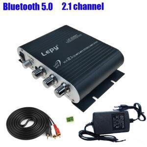 Lepy LP-838BT Bluetooth 5.0 전력 증폭기 2.1 12V3A 전원 및 AUX 케이블이 포함된 3 채널 슈퍼베이스 오디