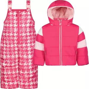 제시카 심슨 걸스 후드 재킷과 스키 빕 오버롤이 있는 투피스 단열 겨울 스노우수트