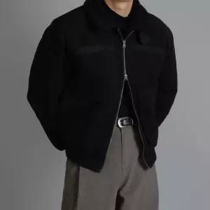 남자 크롭 워크자켓 무스탕 하이넥 기모 오버핏 점퍼