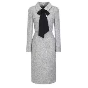 JJ지고트 JJ JIGOTT 배색 타이 재킷 H라인 원피스 GPAM0OP921 484129