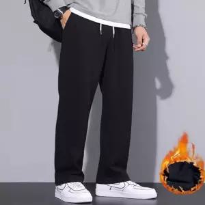 남성 2컬러 베이직 기모 안감 허리밴딩 겨울 일자팬츠