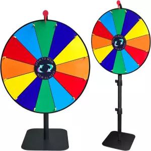 24인치 헤비 듀티 스피닝 프라이즈 34인치61인치 높이 휠 카니발용 슬롯 12개와 드라이 이레이즈 마커 및