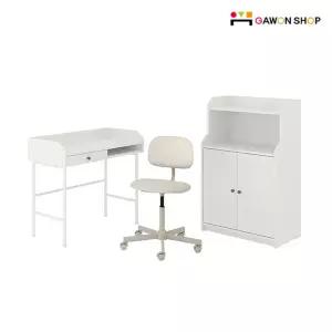 HAUGA/BLECKBERGET 책상과 의자와 수납장 세트/패키지