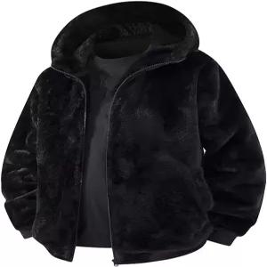 남성 인조 모피 코트 밍크 후드 겨울 플러스 사이즈 풀 지퍼 긴 소매 따뜻한 가디건 퍼지 코지 트렌디 재킷