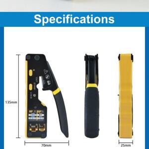 EZ-Type 네트워크 케이블 크림퍼 3-in-1 크림프/컷/스트립 랜 CAT8/7/6A/6/5E (STP/UTP) 및 RJ11/12 전화