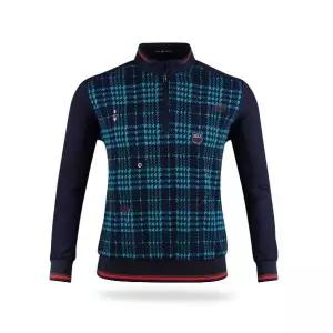 럭스골프 잔피엘 남성 클래식 반집업 체크 골프셔츠 AJL1A403