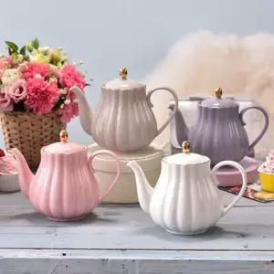 티 차주전자 세라믹 채반 손으로 그린 차이나 호박 우아한 모양