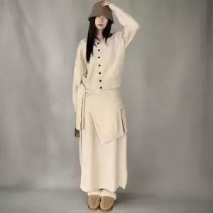 [하프클럽/]여성용 가을 겨울 니트 카디건 스커트 세트