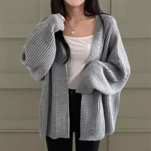 [하프클럽/]여성용 오버사이즈 니트 가디건 데일리 패션