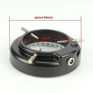 현미경 링 라이트 60LED 광학 스테레오 소스 램프 밝기 조절 가능 조명 파란색 녹색 빨간색 흰색 보라색