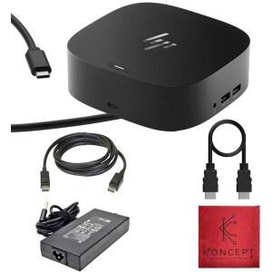 노트북 듀얼 모니터 및 충전을 위한 도킹 스테이션 - 5TW10AA / 5TW10UT #ABB USB-C G5 도크, 120W AC 어댑터 TER + HDMI 케이블 디스플레이포트 청소포 (갱신)