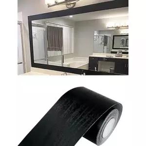 10M 블랙 우드 그레인 탈착식 PVC 방수 테두리 벽 장식 탈착식 자체 접착 주방 욕실 타일 스티커 벽지 5.1c