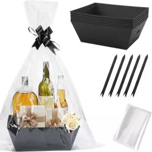 비플러브 6세트 선물용 큰 두꺼운 크래프트 바구니 비어 있음 발렌타인데이 결혼식 생일 신부 들러리