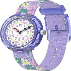 플릭플락 여아용 바이오소스 쿼츠 방수 꽃밭 시계