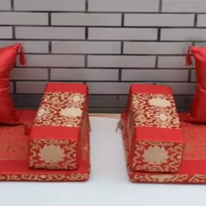 왕실 궁중 사각형 쿠션 대형 베개 전통보료 오색모빌 좌식 예단 매트리스