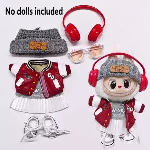 15cm - 17cm 콜라 야구 재킷 스커트 세트 라부부 유니버설 의류 라부부용 고품질 인형 의류 인형 없음