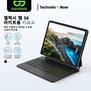 GOOJODOQ 매직 키보드 삼성 갤럭시 탭 S6 라이트 10.4 인치 자기 플로팅 캔틸레버 스탠드 배터리 레벨 디스