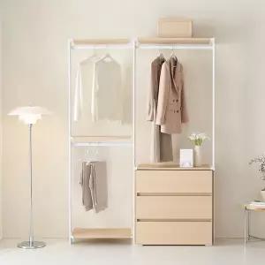 동서가구 커넥션 드레스룸 시스템 행거 B.1400 세트 (행거+서랍장행거) DF927359