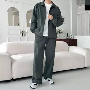 GQQ SF1034M 남자 나일론 바지 스트링 조거 와이드 가을 밍크 밴딩팬츠 스키니진