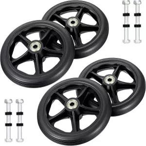 워커용 4Pcs 6인치 워커 휠 고무 재질 앞바퀴 소재 마모 방지 PU 타이어용 미끄럼 교체