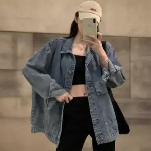 |CCJ6C43|여성용 빈티지 오버사이즈 데님 재킷
