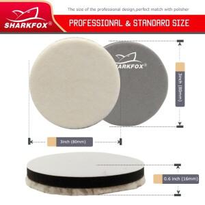 Sharkfox 자동차 광택기용 일본 울 광택제 패드, 전문 디테일링 3 인치, 5