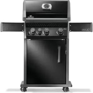 나폴레옹 로그 425 천연 그릴 레인지 사이드 버너 블랙 스테인리스 스틸 메인 3개 내구성 있는 야외 요리