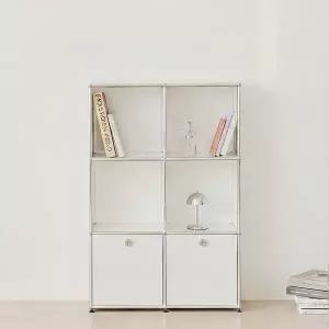 [포스트모던]발렌 2X3 미드센츄리 낮은 책장 800 3단 C3 (2도어)