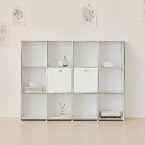 [포스트모던]발렌 4X3 미드센츄리 모듈 책장 1600 3단 C3 (2도어)