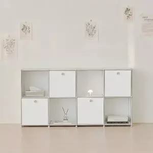 [포스트모던]발렌 2X4 미드센츄리 모듈 책장 1600 2단 C3 (4도어)