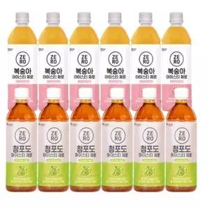 맥널티 제로 아이스티 복숭아 500mlx6입 + 청포도 500mlx6입