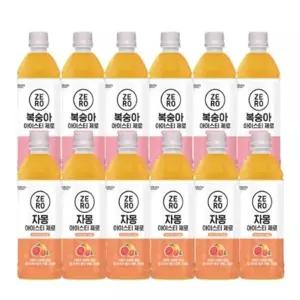 맥널티 제로 아이스티 복숭아 500mlx6입 + 자몽 500mlx6입