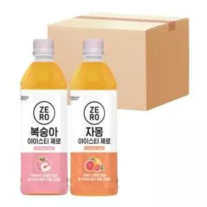 맥널티 제로 아이스티 복숭아 500mlx12입 + 자몽 500mlx12입