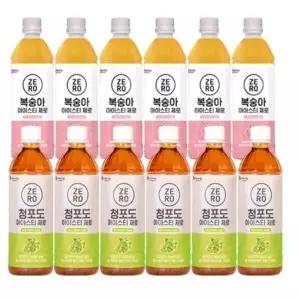 [맥널티] 제로 아이스티 복숭아 500mlx6입 + 청포도 500mlx6입