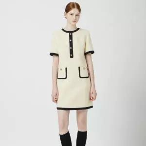 [롯데백화점]씨씨콜렉트 부클 배색 트리밍 원피스 C254MSE031