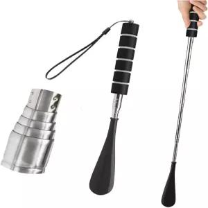 랄리펀 슈혼 긴 손잡이 접이식 텔레스코픽 슈 풀러 조절 가능한 신발 보조 도구