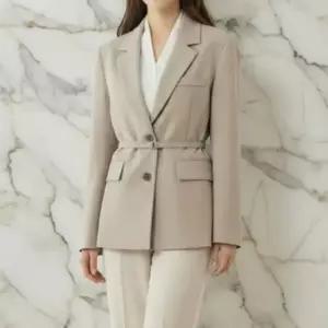 여성 모던 벨트 허리끈 루즈핏 시즌간 자켓