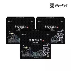 [종근당] 홍침원 홍삼스틱 앰플 침향환 골드 선물세트 3박스(+전용쇼핑백) 국내산 6년근 진액 원액