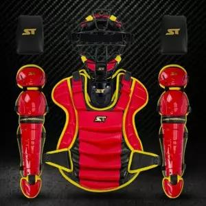 스톰 2026년 프리미엄 알로이 포수장비세트 레드/블랙 - 포수쿠션 목보호대 장비가방 포함