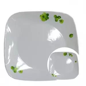 거실용 파스타 플레이팅용 그린베리 사각 접시 대 26.5cm 식기 반찬 식사차림용