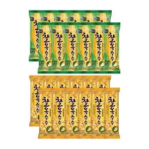 [롯데웰푸드]찰옥수수맛 카라멜팝콘맛x12+찰옥수수맛x12