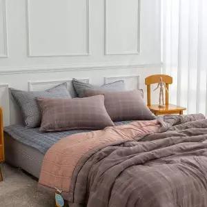 [알티피아]베이직체크 간절기이불 브라운 여름 사계절 국산 향균