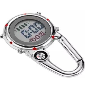 클립 목걸이형 야광 등산 나침반 기능 카라비 다기능