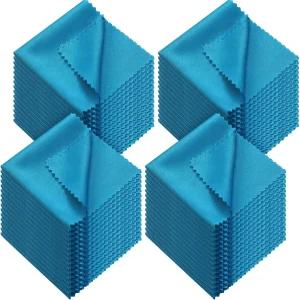 Sumind 100개입 안경 닦이 천 대용량 5.5인치 극세사 유리 클리너 와이프 천(파랑)