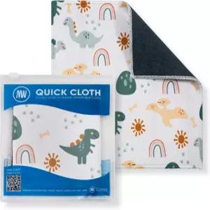 퀵 클로버 마이크로파이버 안경 청소용 천 u2013 8x8 공룡 케이스 포함 1팩 카메라 스크린 및 유리용 양면